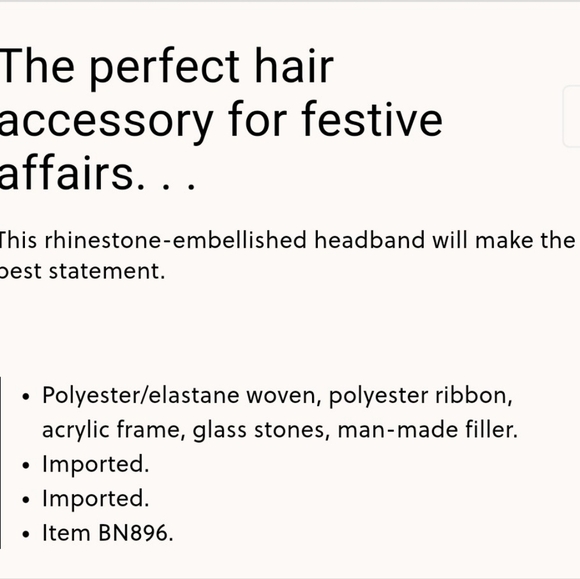 NEW J. Crew Rhinestone Studded Headband Bridal Tiara Wedding Feminine Hair - Picture 2 of 4